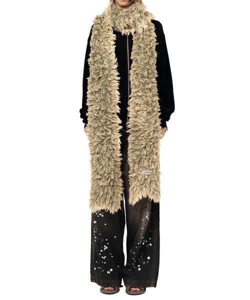Bleached Shaggy Knit Scarf
