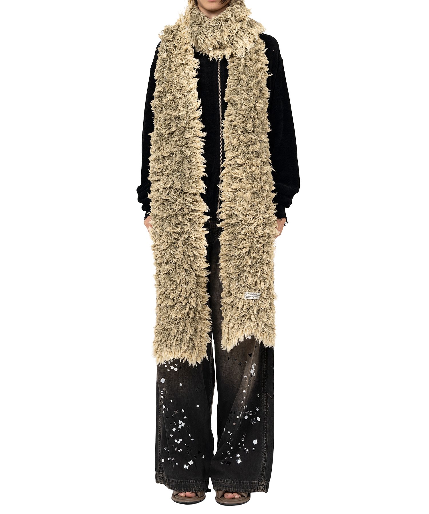 Bleached Shaggy Knit Scarf