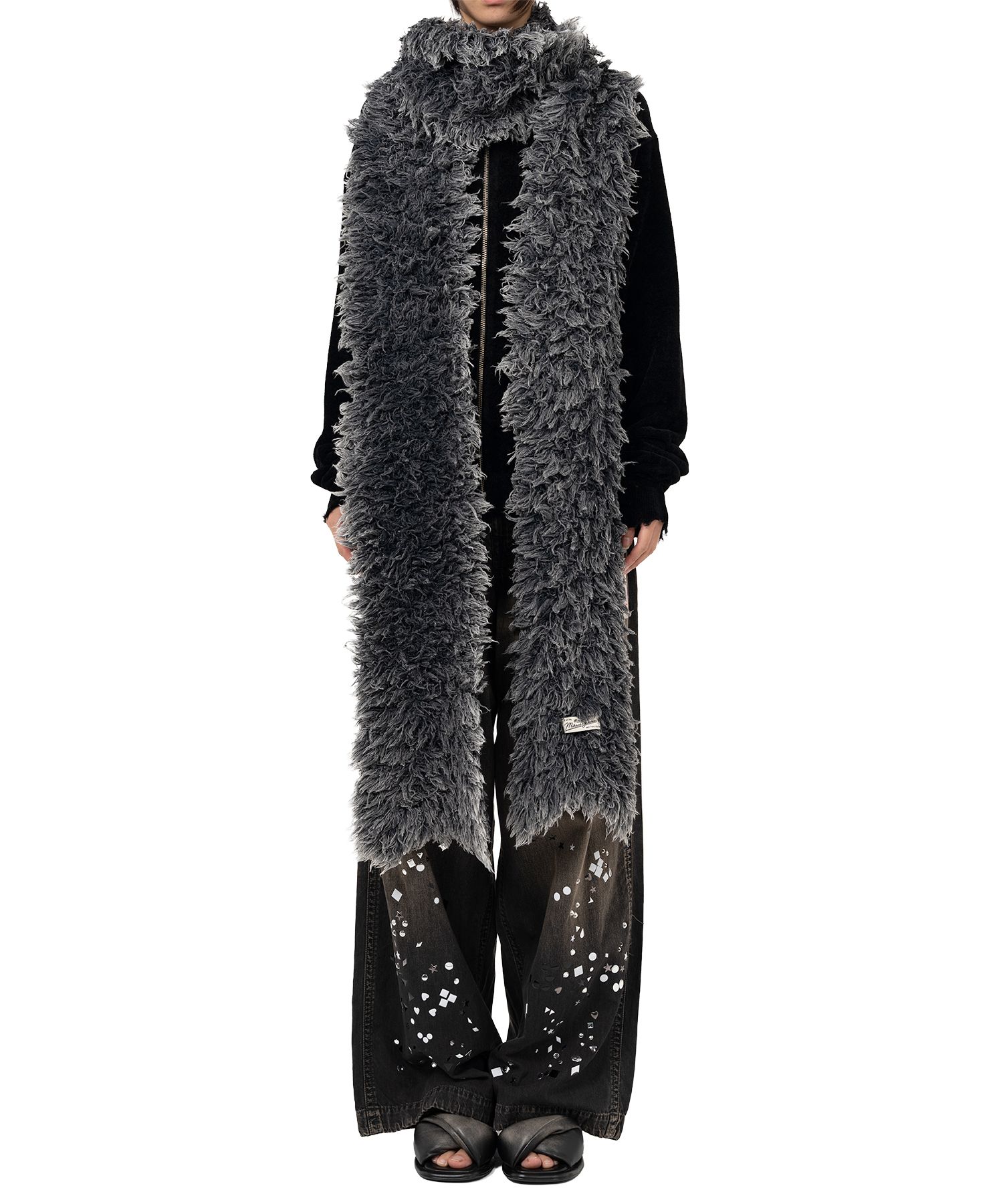 Bleached Shaggy Knit Scarf