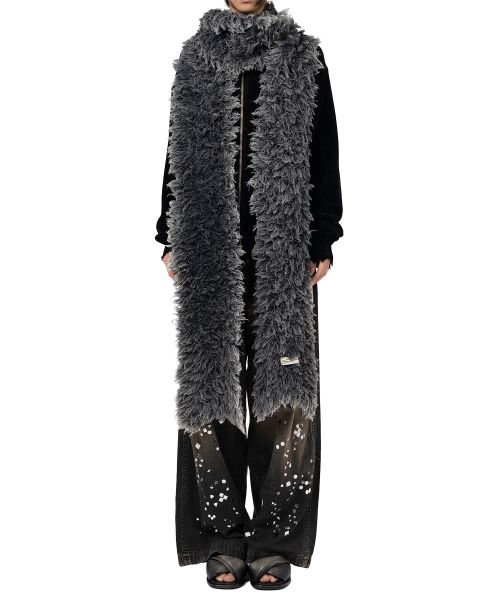 Bleached Shaggy Knit Scarf