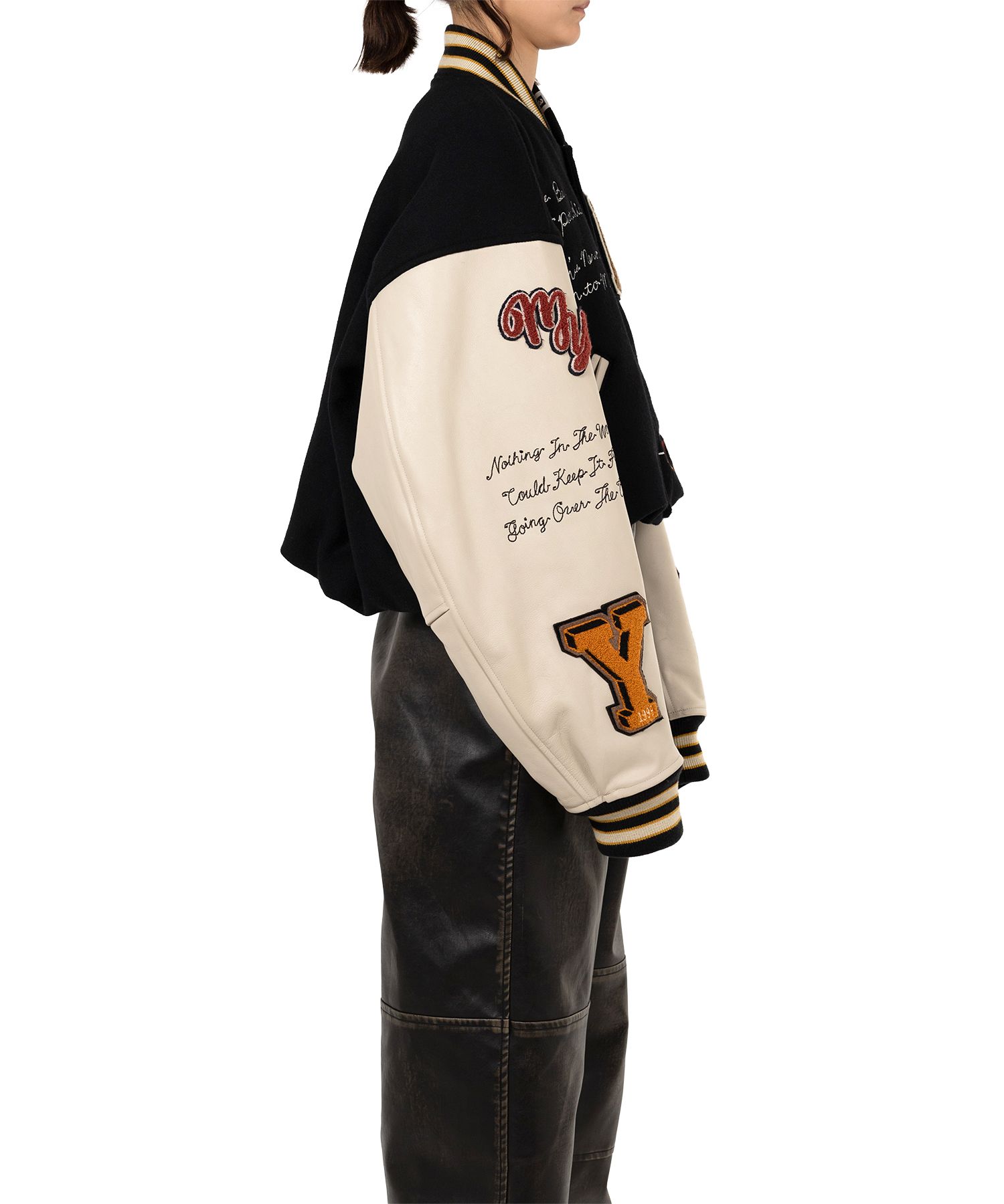 Roll-up Hem Stadium Jacket