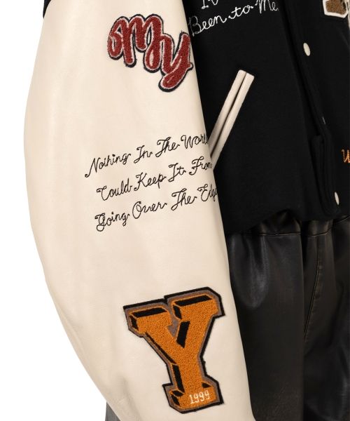 Roll-up Hem Stadium Jacket