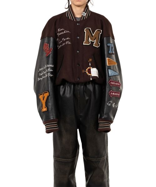 Roll-up Hem Stadium Jacket