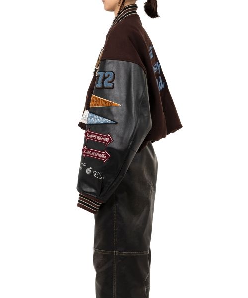 Roll-up Hem Stadium Jacket