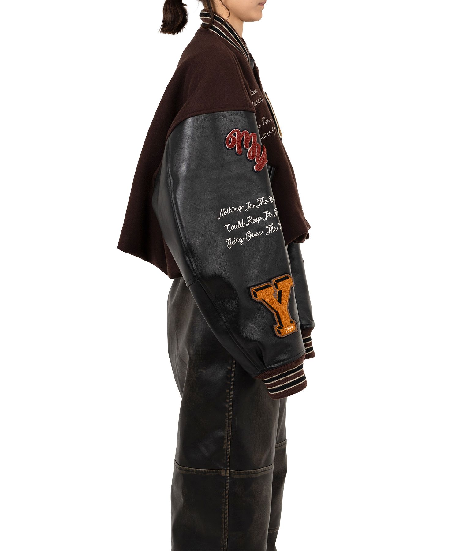 Roll-up Hem Stadium Jacket