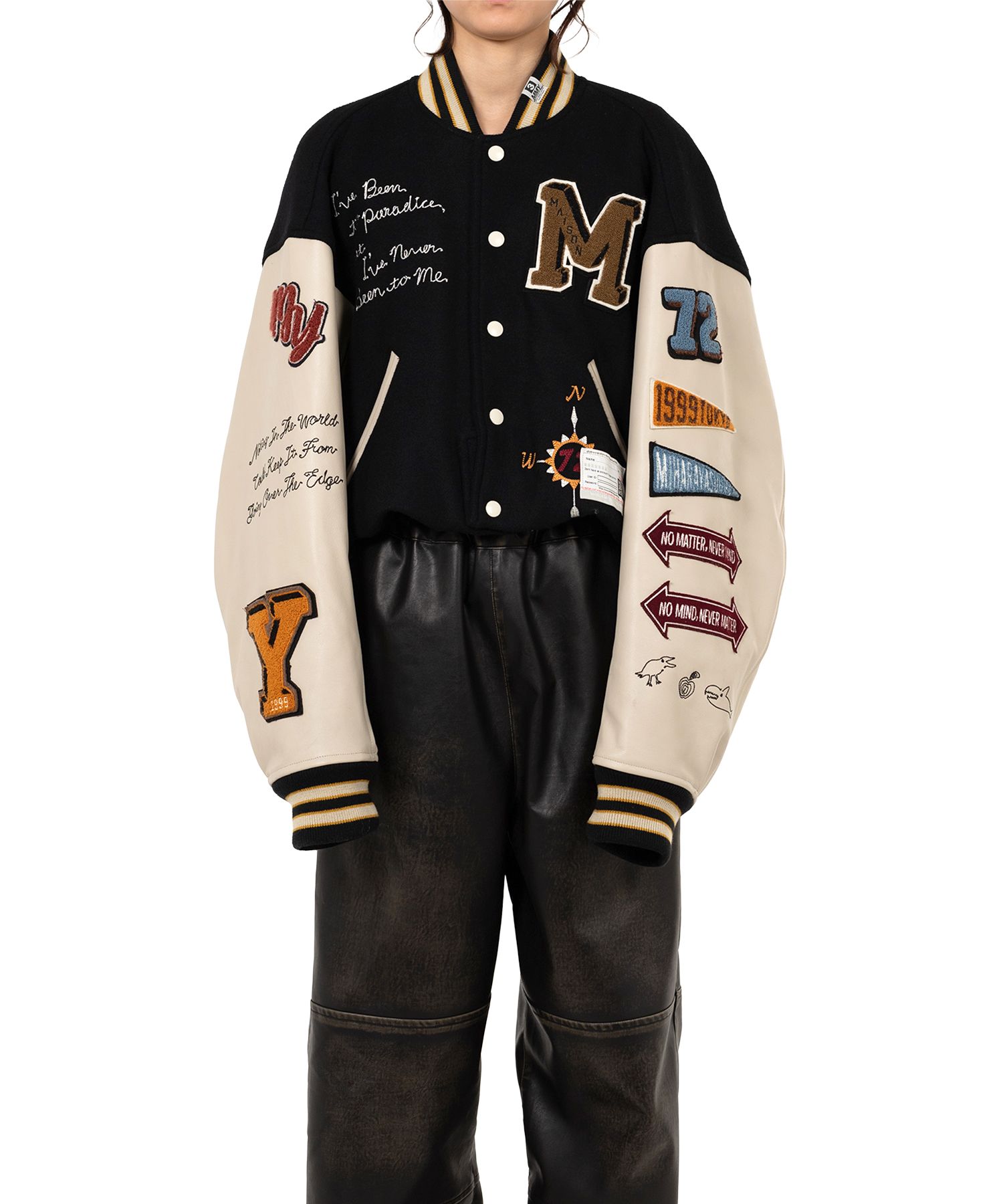 Roll-up Hem Stadium Jacket