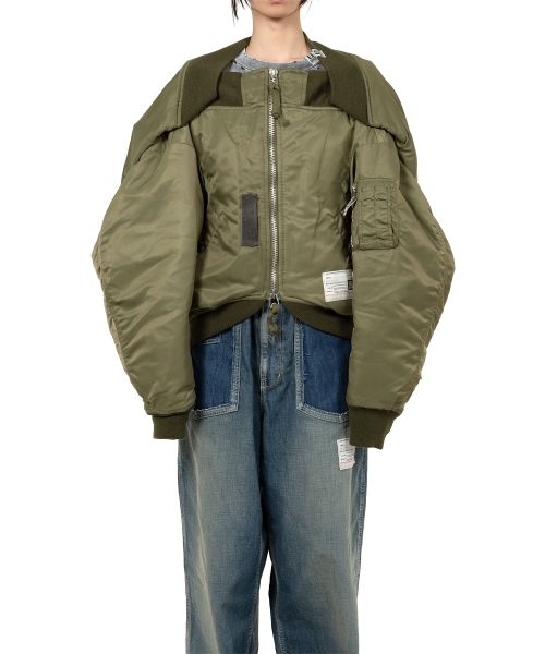 ジャケット・アウター ebisumouMAISON EUREKA BLOUSON COAT ECO WOOL BEAVER JACKET WITH GATHERED SHIRRING(M Gray): S'YTE