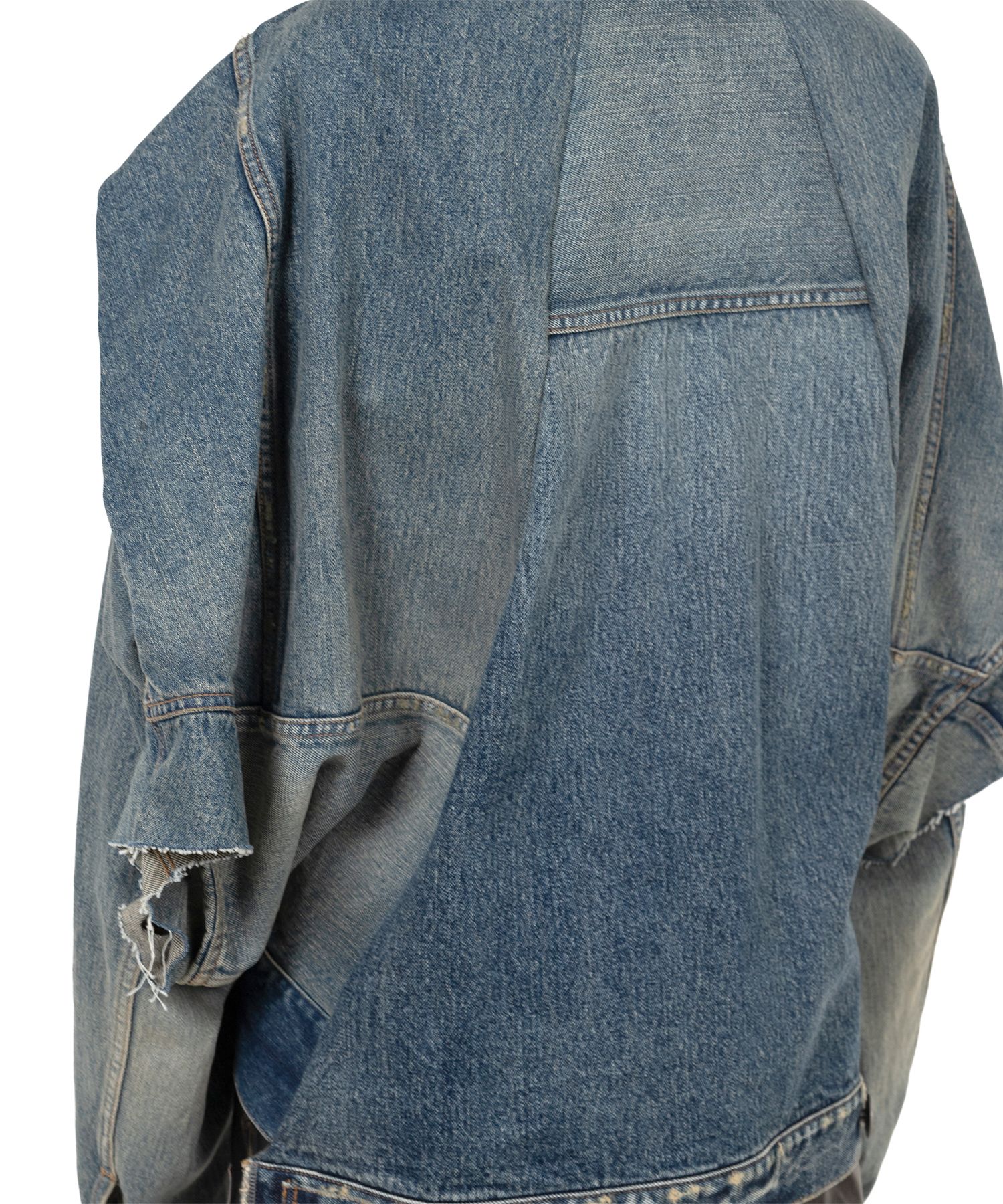 MIHARA YASUHIRO フリル デニムジャケット デザインフック Maison MIHARA YASUHIRO｜バックプリントデニムジャケット