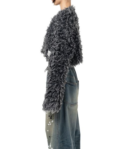 Bleached Shaggy Knit Sweater