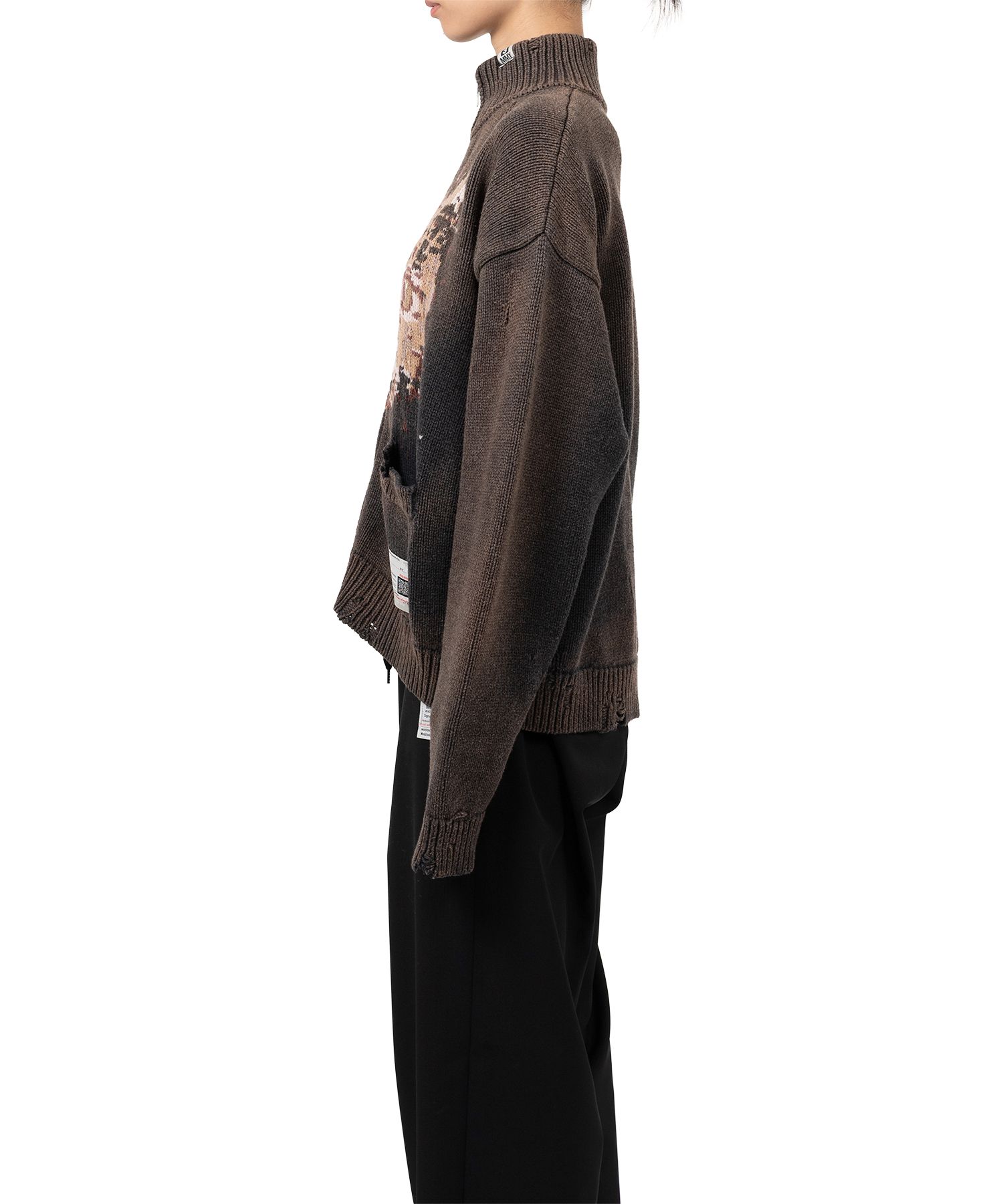 Cat Jacquard Knit Cardigan