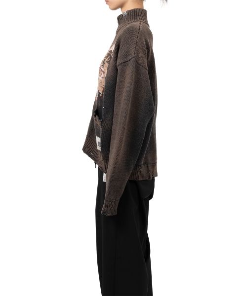 Cat Jacquard Knit Cardigan