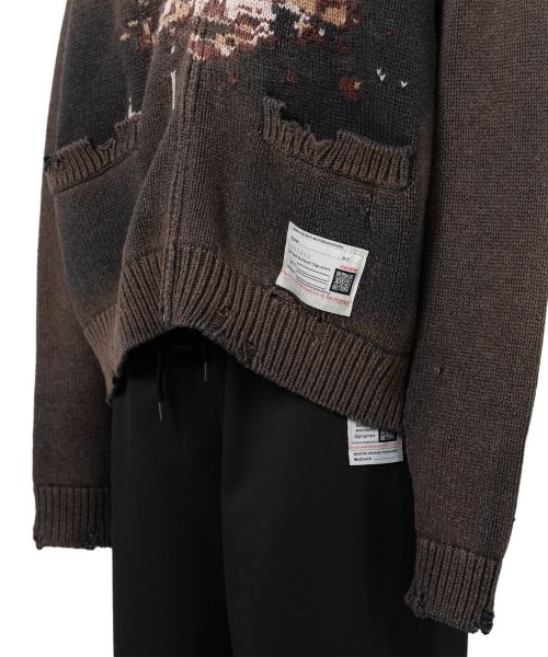 Cat Jacquard Knit Cardigan