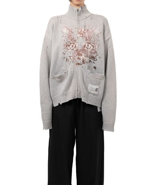 Cat Jacquard Knit Cardigan