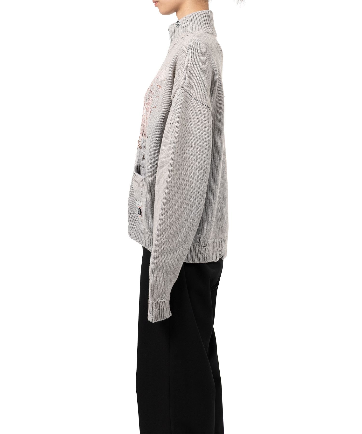 Cat Jacquard Knit Cardigan