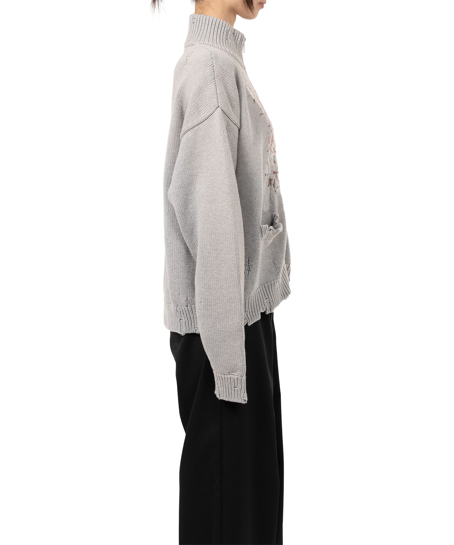 Cat Jacquard Knit Cardigan