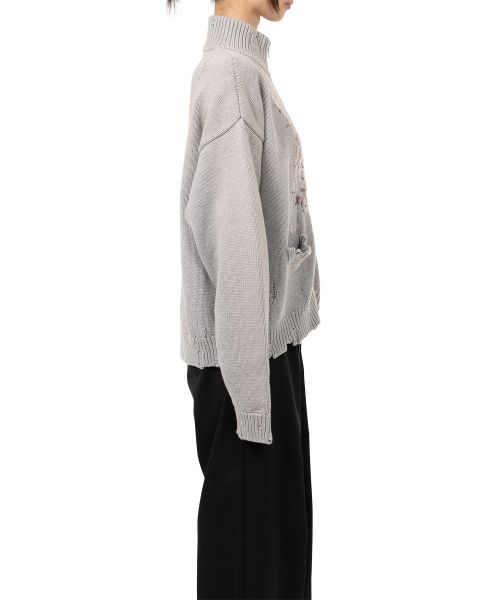 Cat Jacquard Knit Cardigan