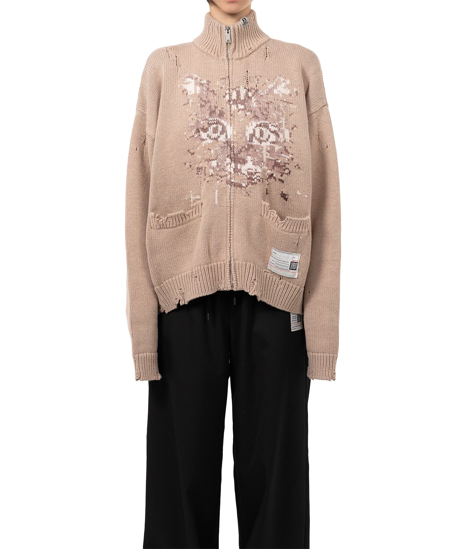 Cat Jacquard Knit Cardigan