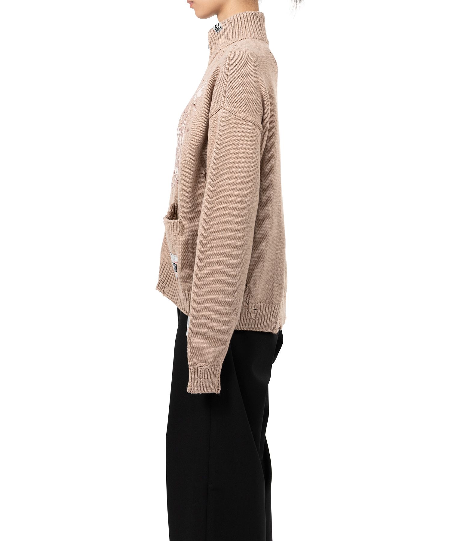 Cat Jacquard Knit Cardigan