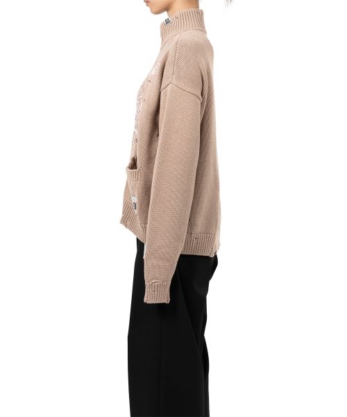 Cat Jacquard Knit Cardigan