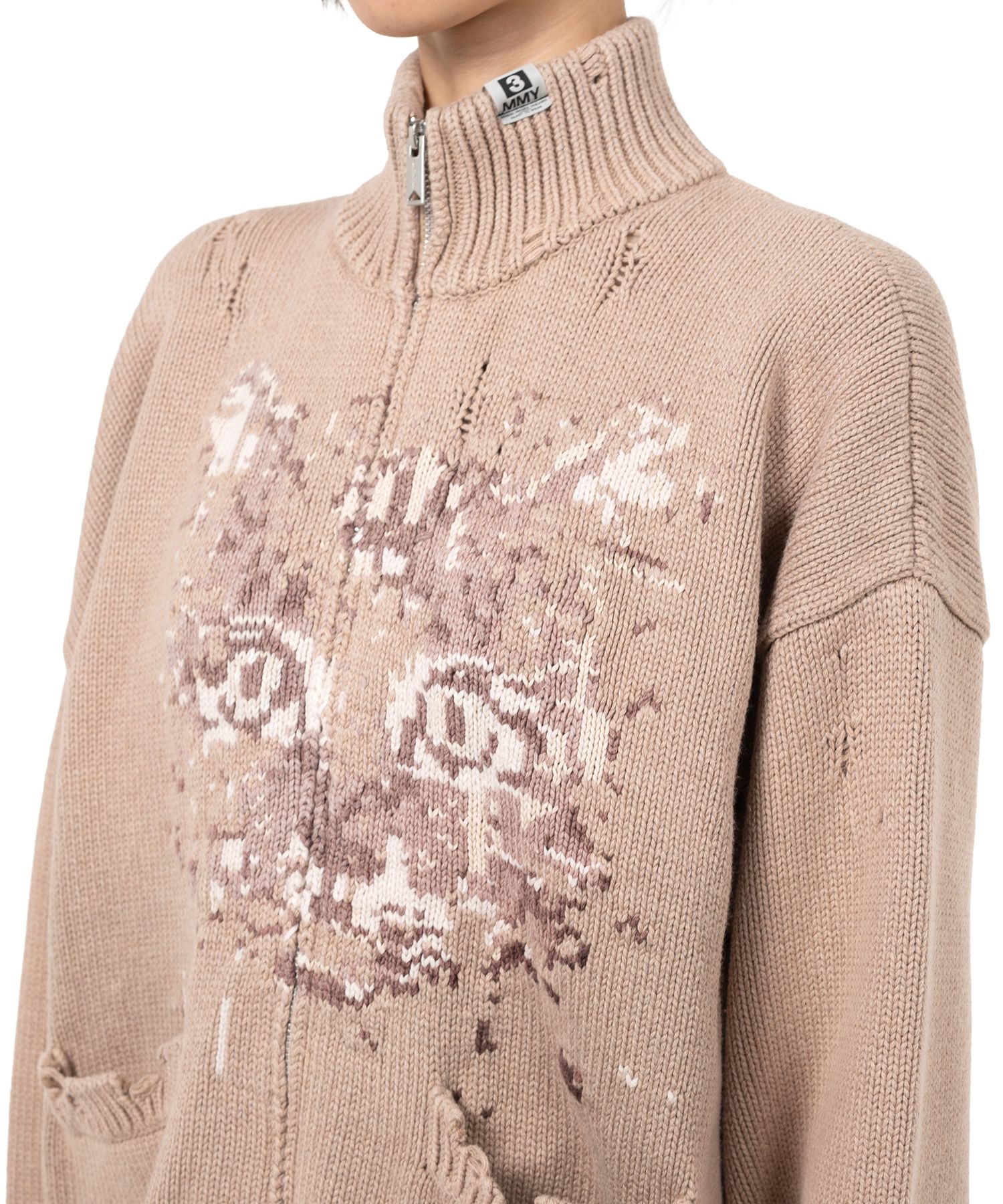 Cat Jacquard Knit Cardigan