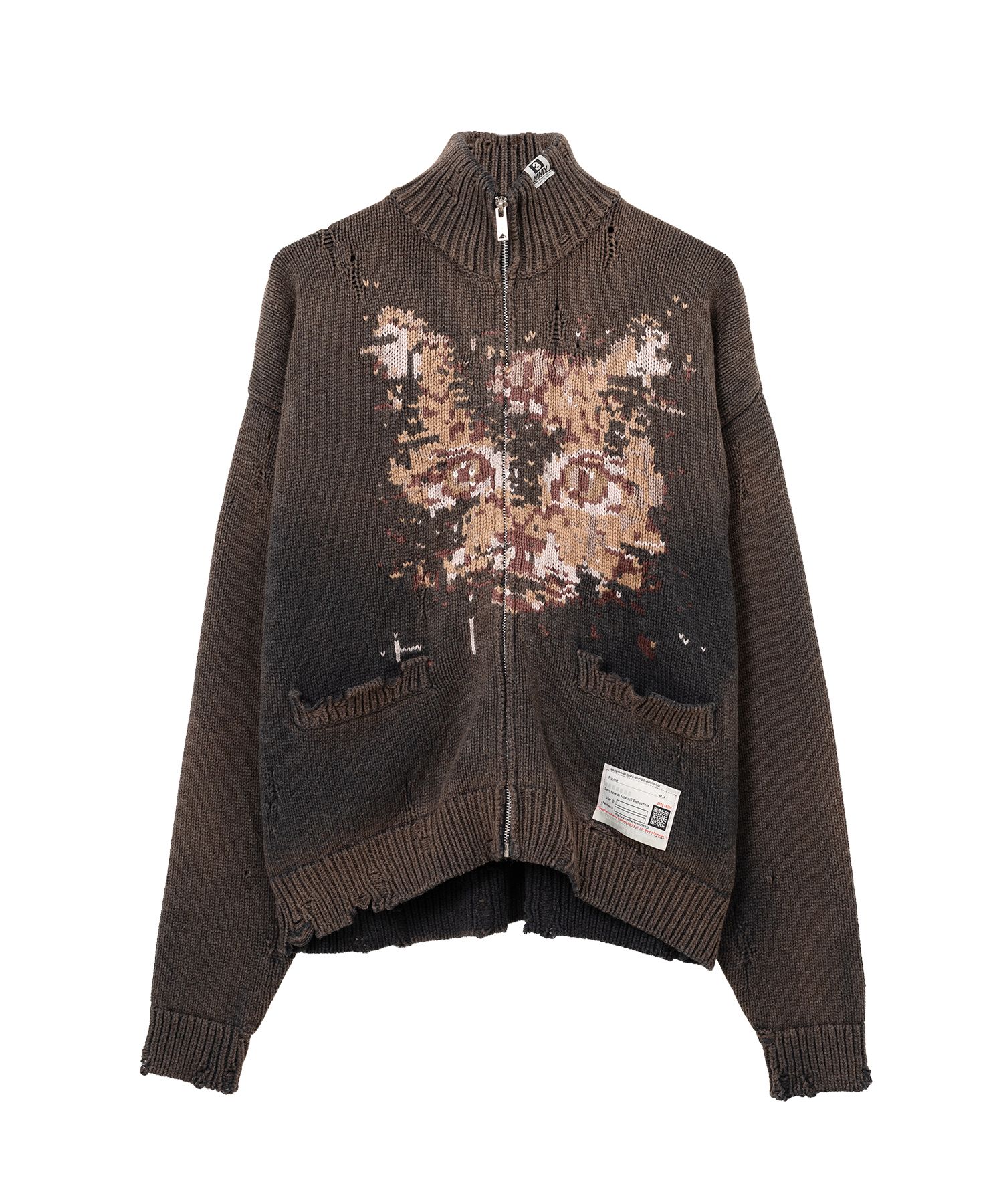 Cat Jacquard Knit Cardigan