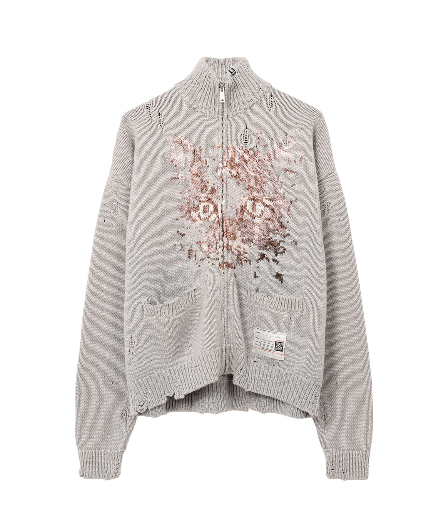 Cat Jacquard Knit Cardigan