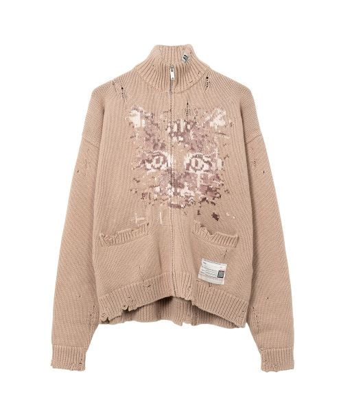 Cat Jacquard Knit Cardigan