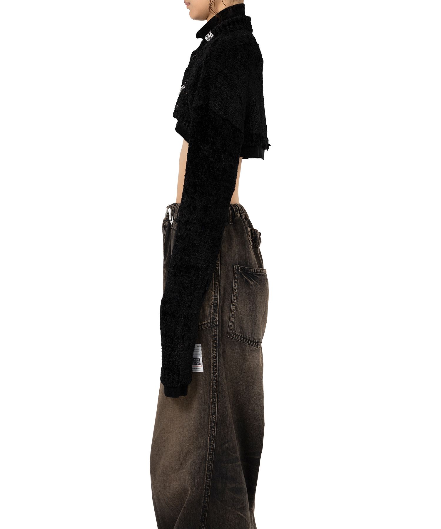 Layered Cropped Knit Cardigan