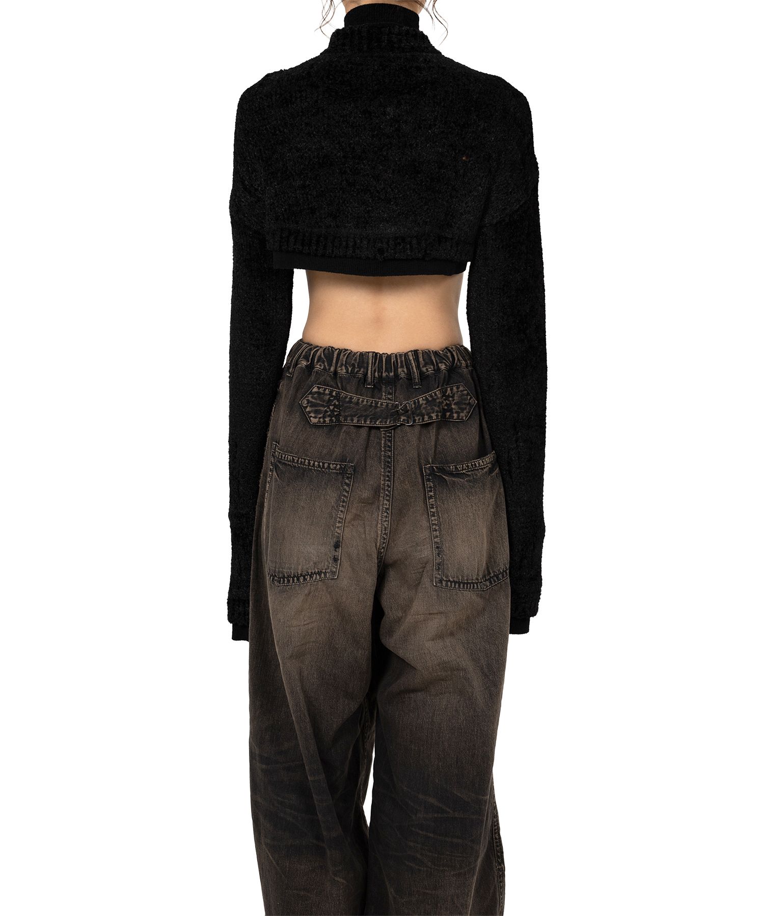 Layered Cropped Knit Cardigan