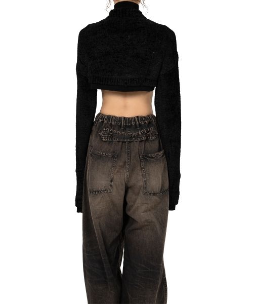 Layered Cropped Knit Cardigan