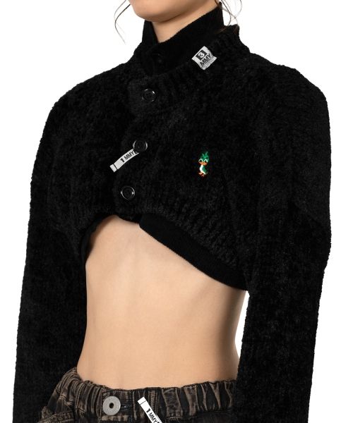 Layered Cropped Knit Cardigan