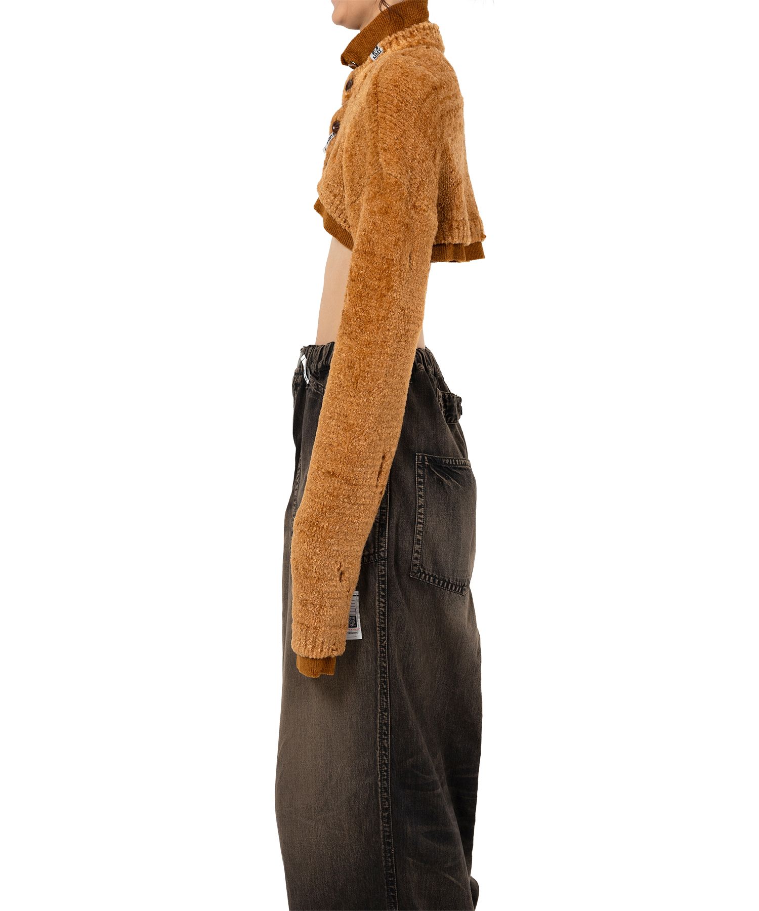 Layered Cropped Knit Cardigan