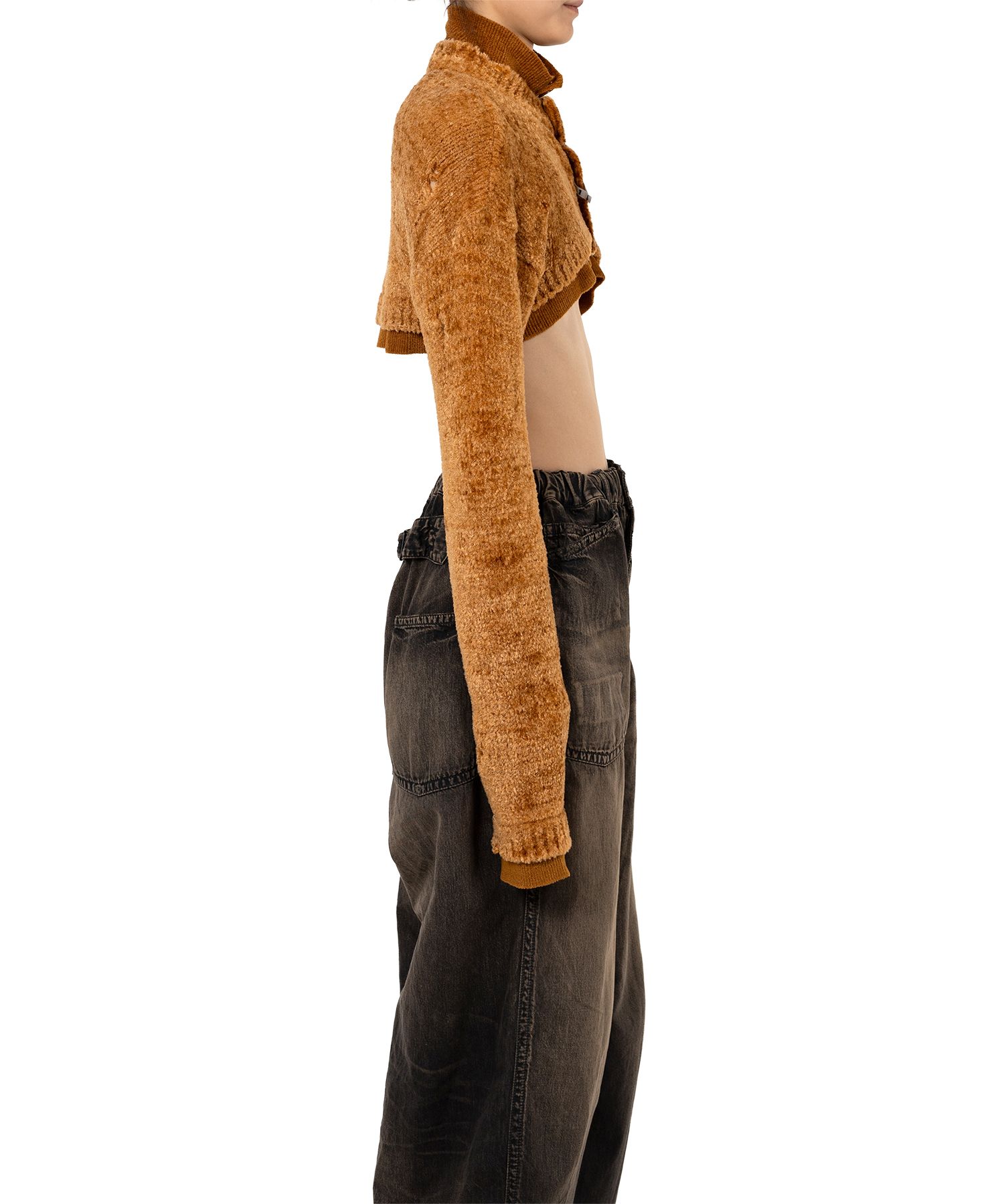 Layered Cropped Knit Cardigan