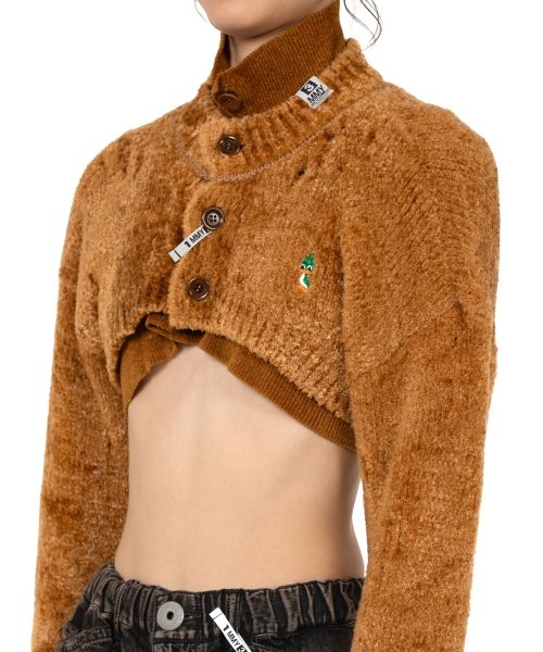 Layered Cropped Knit Cardigan