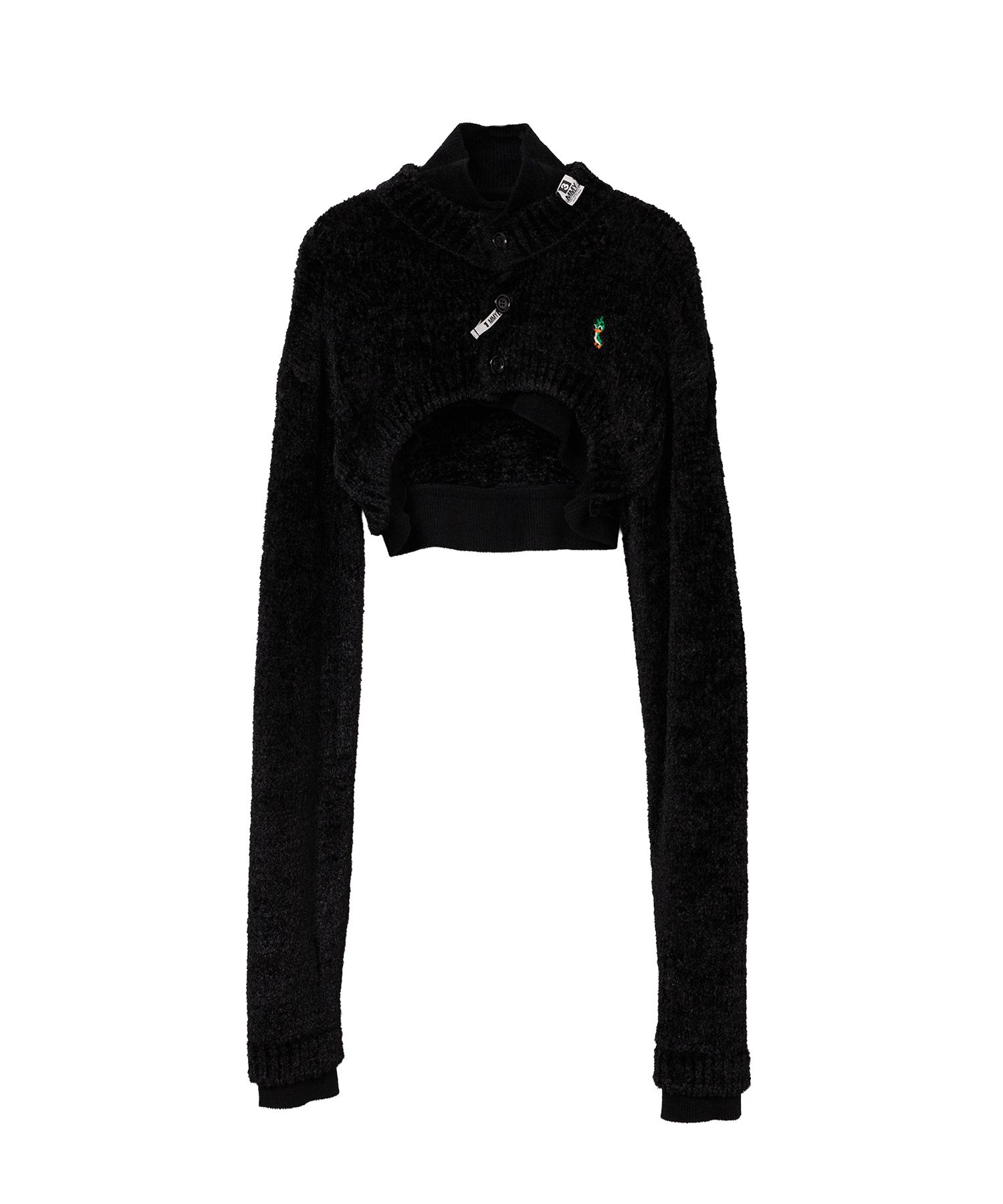 Layered Cropped Knit Cardigan