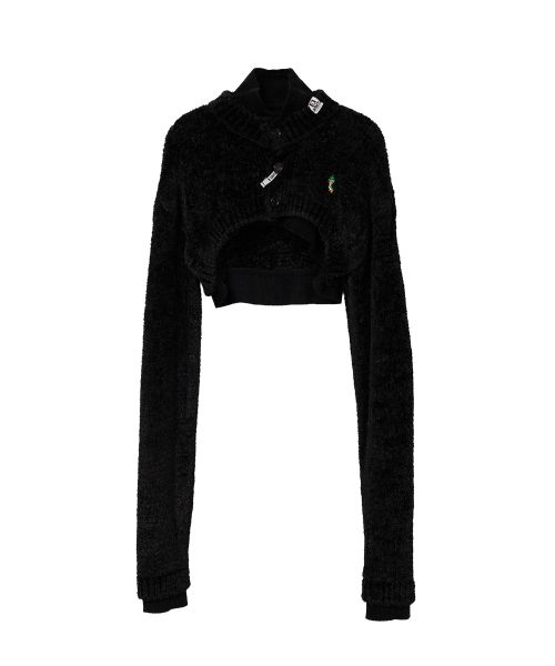 Layered Cropped Knit Cardigan