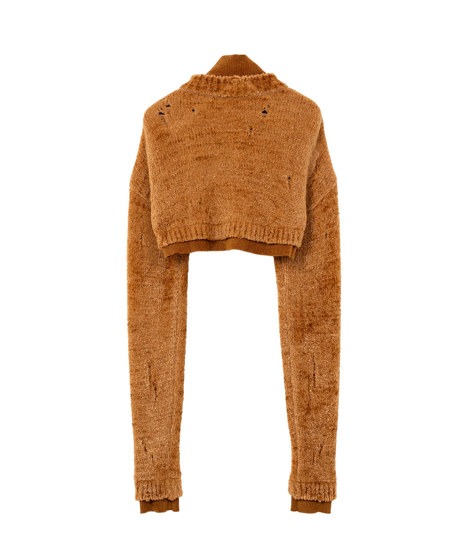 Layered Cropped Knit Cardigan