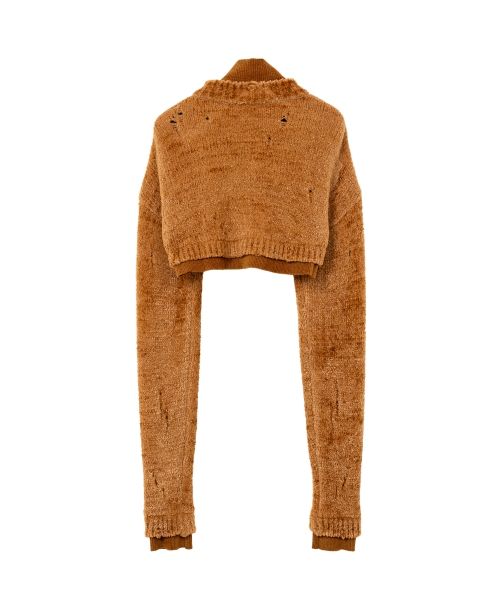 Layered Cropped Knit Cardigan