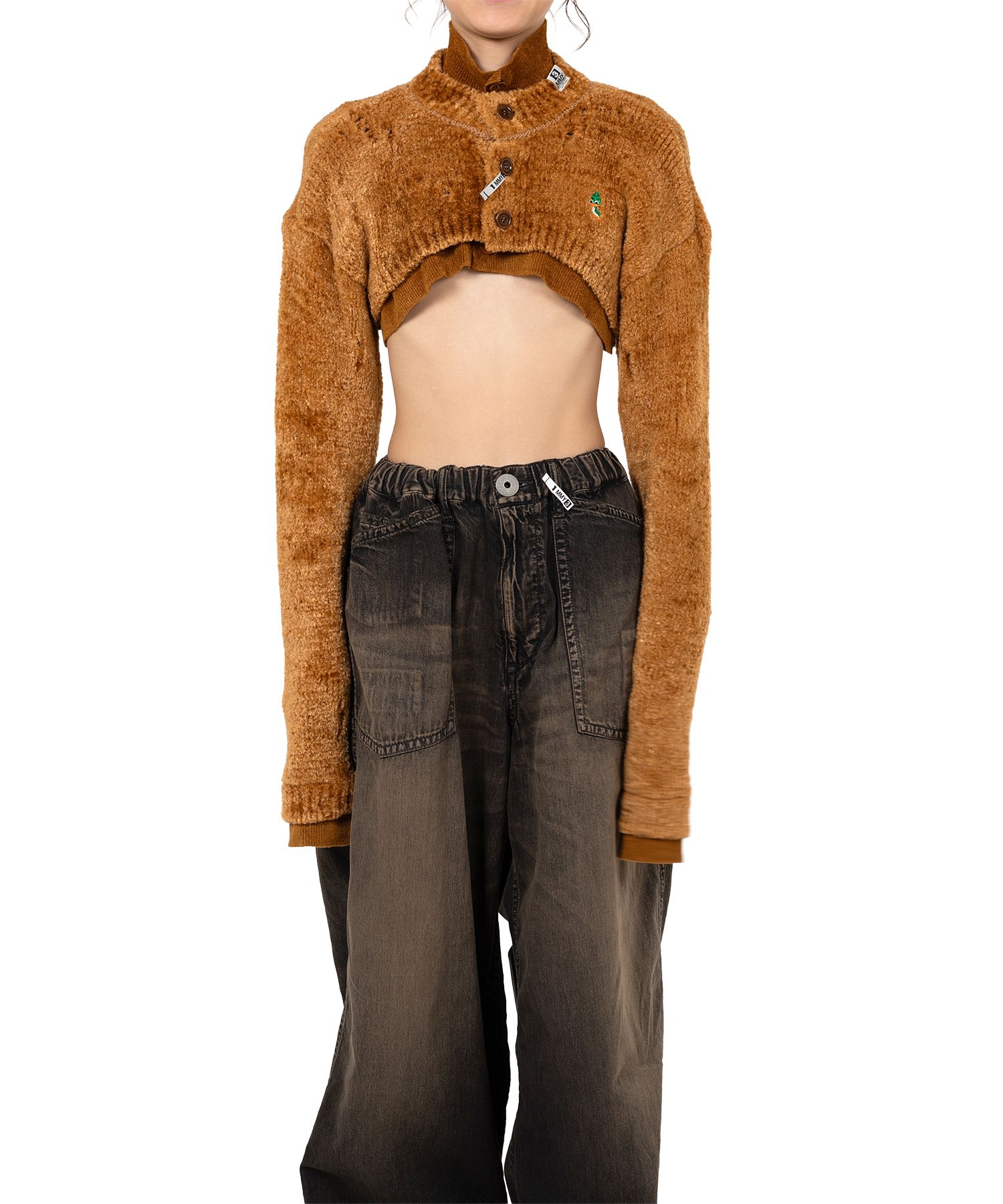 Layered Cropped Knit Cardigan