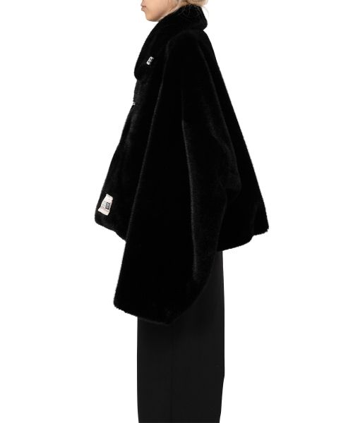 Roll-up Hem Fake Fur Coat