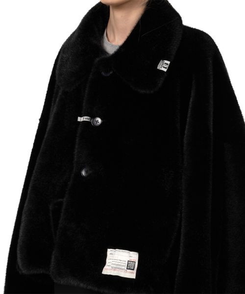 Roll-up Hem Fake Fur Coat