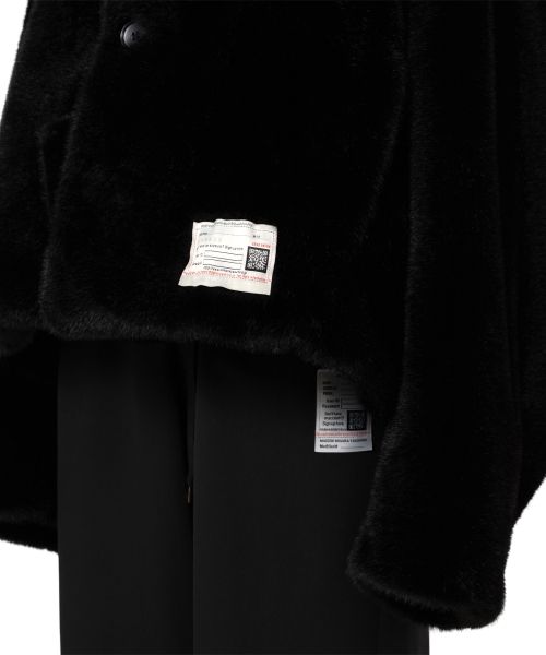 Roll-up Hem Fake Fur Coat