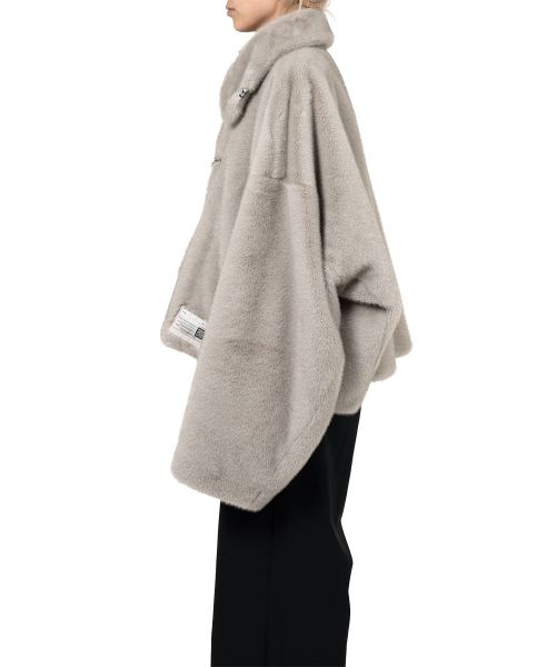 Roll-up Hem Fake Fur Coat