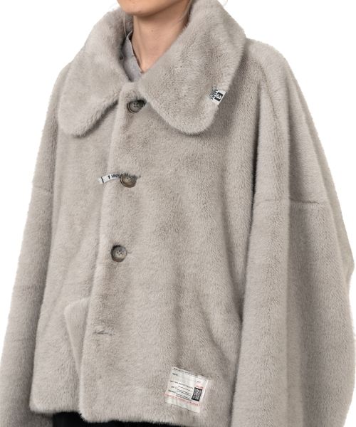 Roll-up Hem Fake Fur Coat