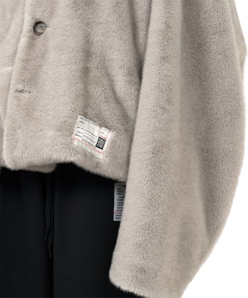 Roll-up Hem Fake Fur Coat