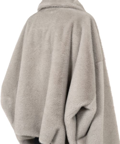 Roll-up Hem Fake Fur Coat