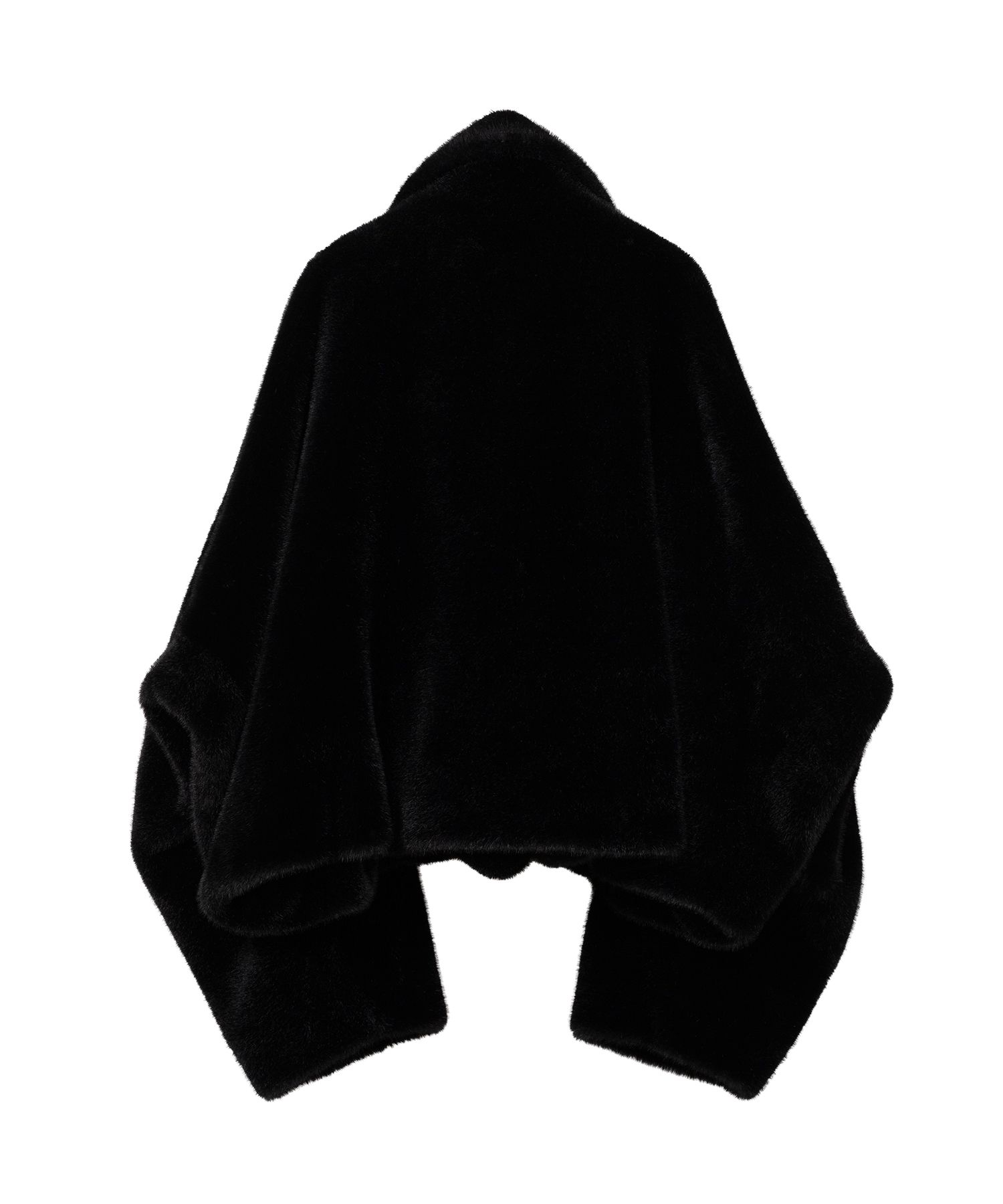 Roll-up Hem Fake Fur Coat