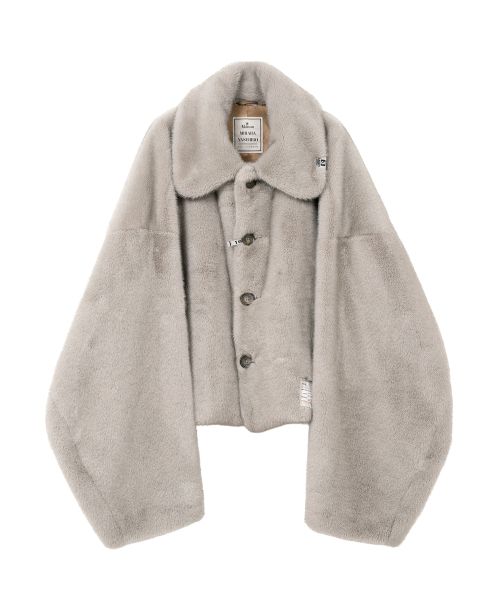 Roll-up Hem Fake Fur Coat