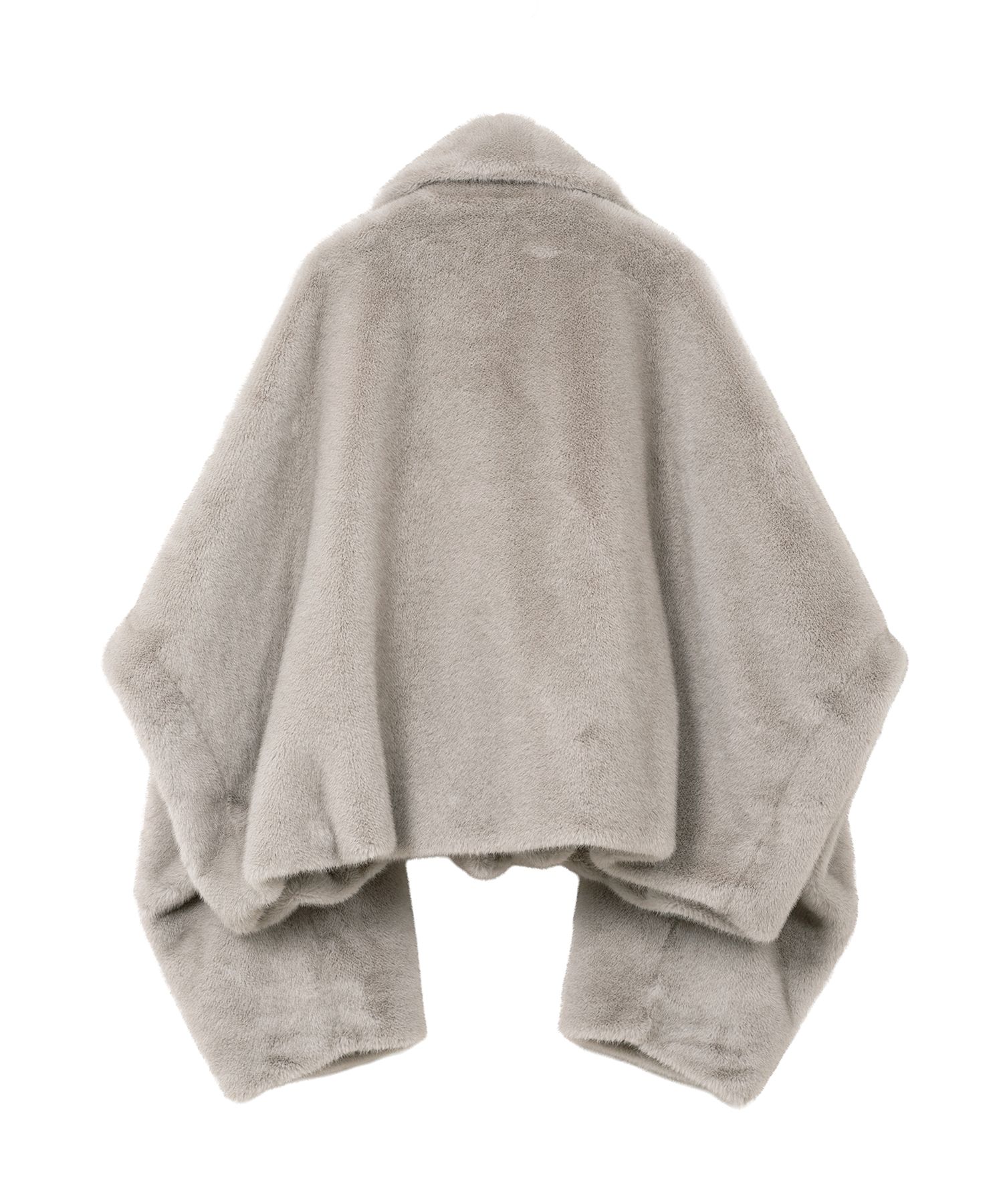 Roll-up Hem Fake Fur Coat