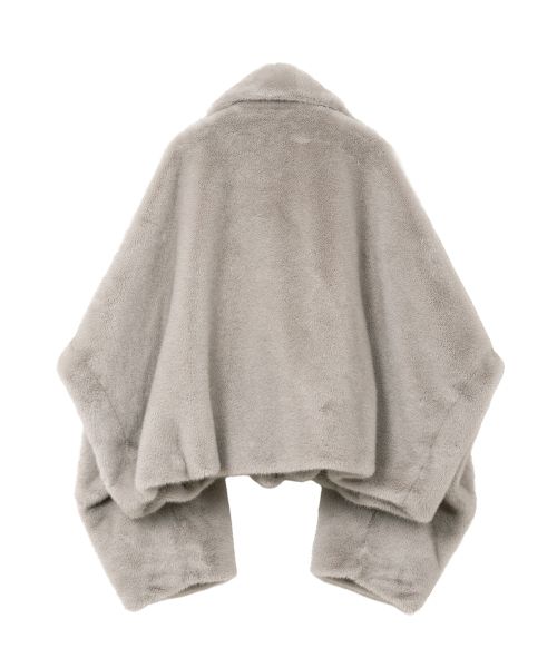 Roll-up Hem Fake Fur Coat